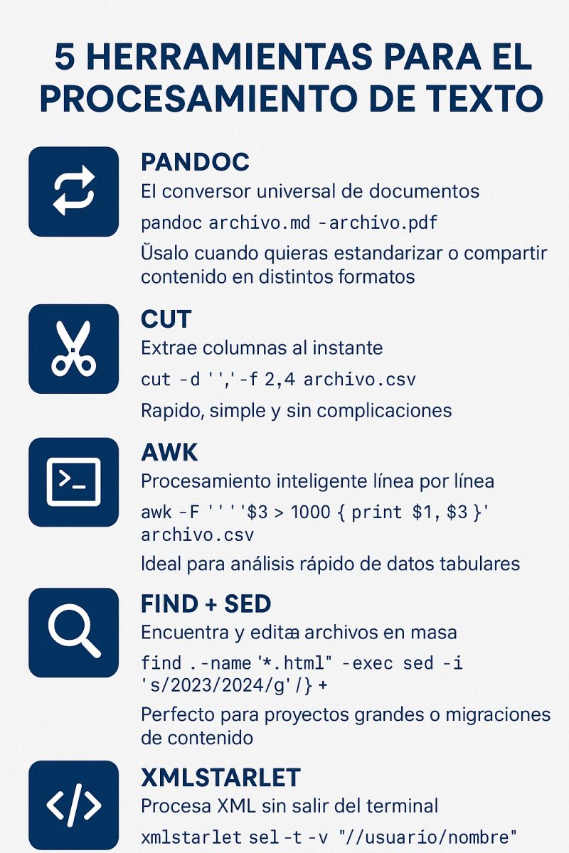Herramientas CLI para procesamiento de texto